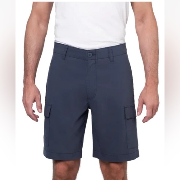 Men's Classic Blue Cargo Shorts with stretch cotton nylon - Picture 1 of 6